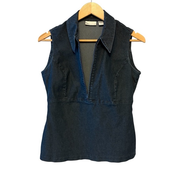 Halogen Denim Sleeveless Top & Skirt with Zipper Accent, Womens size Medium & 8 - Picture 7 of 11